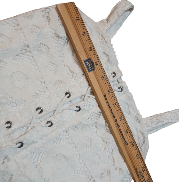 Aeropostale Women's Size Small White Lace-Up Mini Dress - Picture 3 of 6